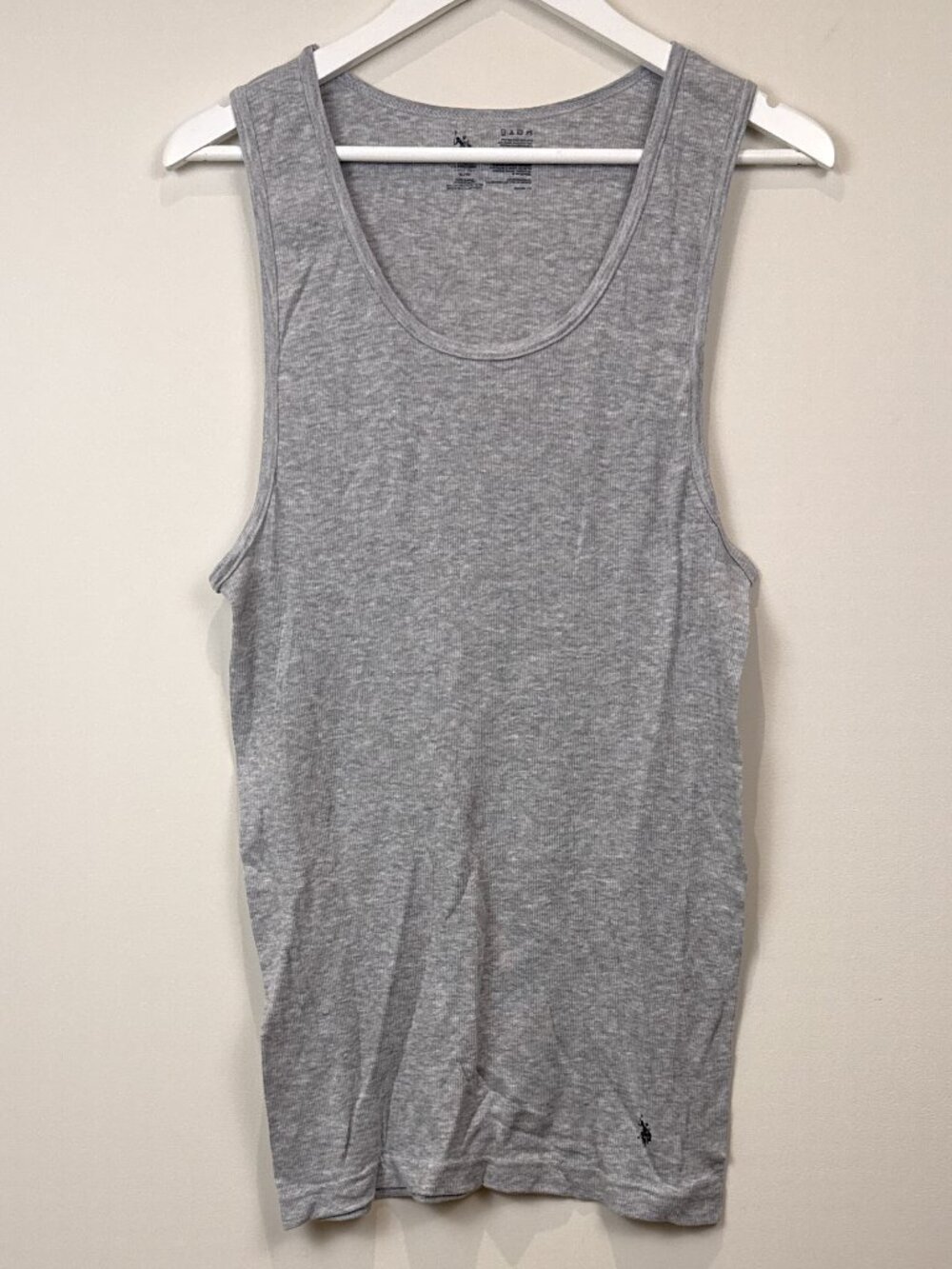 🔥4 for $20🔥 US Polo Assn Mens XL Heather Grey Ribbed Cotton Tank Top